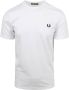 Fred Perry Sportief Katoenen T-shirt met Geribbelde Kraag White Heren - Thumbnail 3