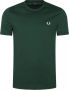 Fred Perry Authentiek Ringer T-shirt met Ivy Green Pop Green Heren - Thumbnail 2