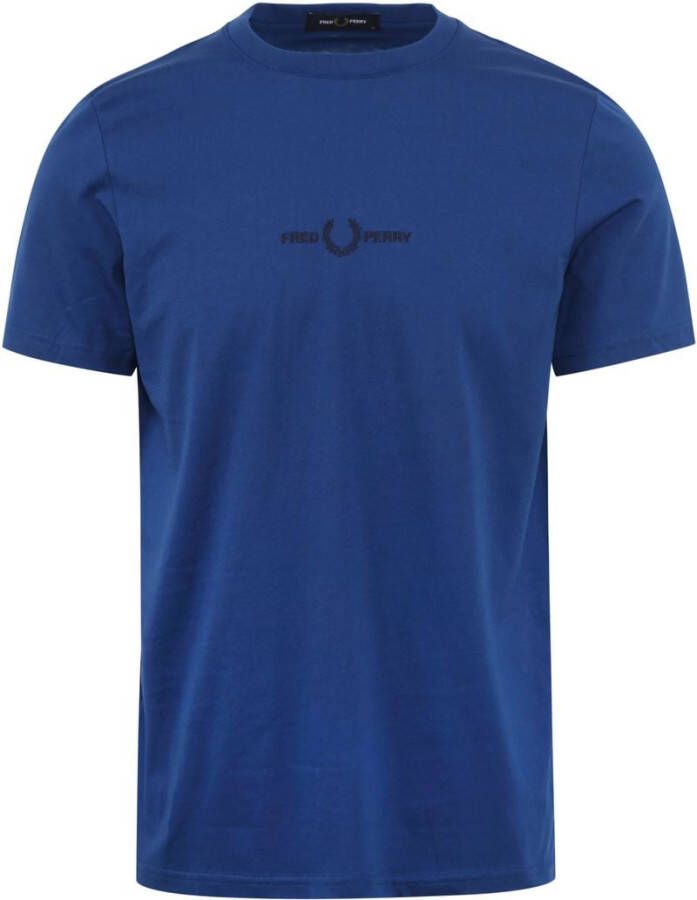 Fred Perry Stijlvol Geborduurd T-shirt voor Heren Blauw Heren