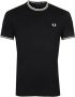 Fred Perry Klassieke dubbele streep ronde hals t-shirt Black Heren - Thumbnail 3