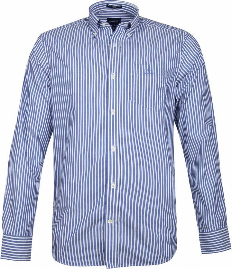 Gant Broadcloath Overhemd Strepen Blauw