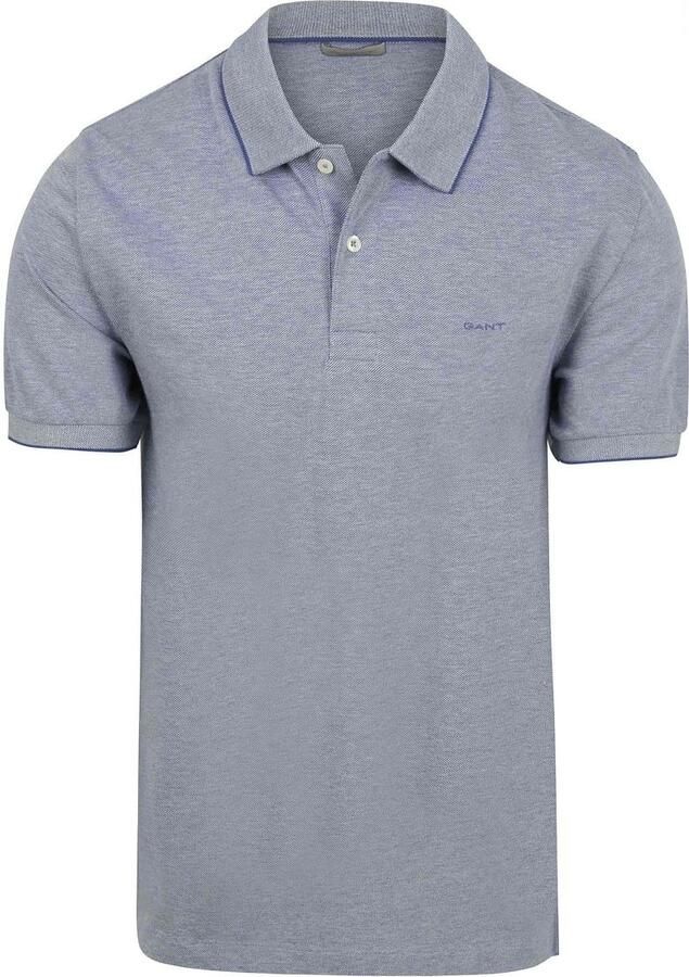Gant 2Tone Piqué Poloshirt Blauw