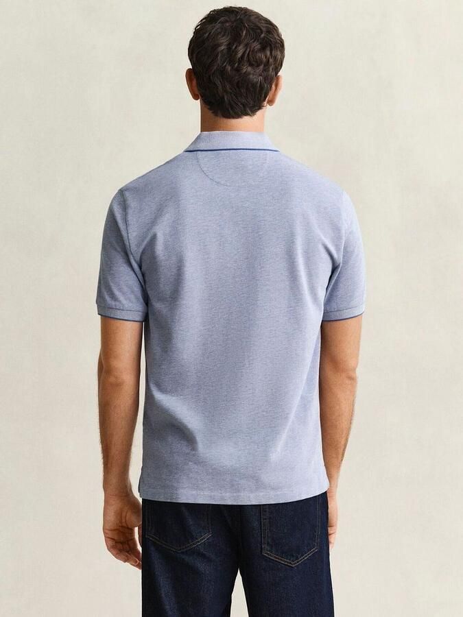 Gant 2Tone Piqué Poloshirt Blauw - Foto 3