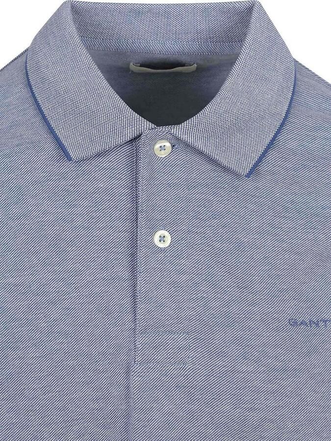 Gant 2Tone Piqué Poloshirt Blauw - Foto 4