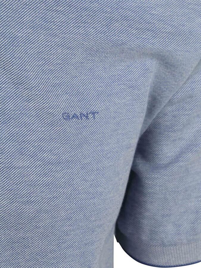Gant 2Tone Piqué Poloshirt Blauw - Foto 5