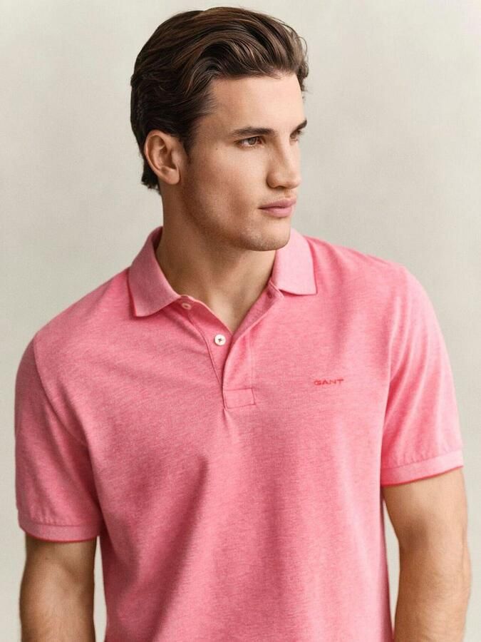 Gant 2Tone Piqué Poloshirt Rood - Foto 2