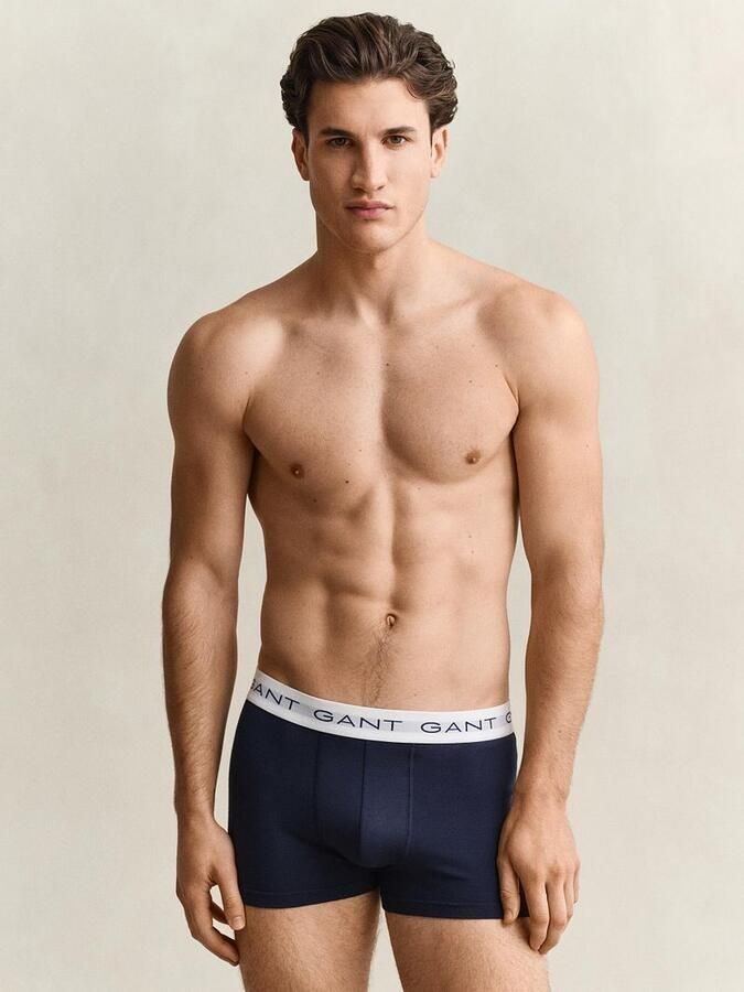 Gant Boxershorts Trunk 3-Pack Navy Wit Rood - Foto 2