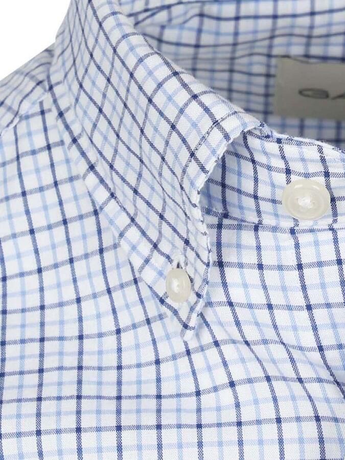 Gant Casual Overhemd Poplin Ruit Blauw - Foto 2