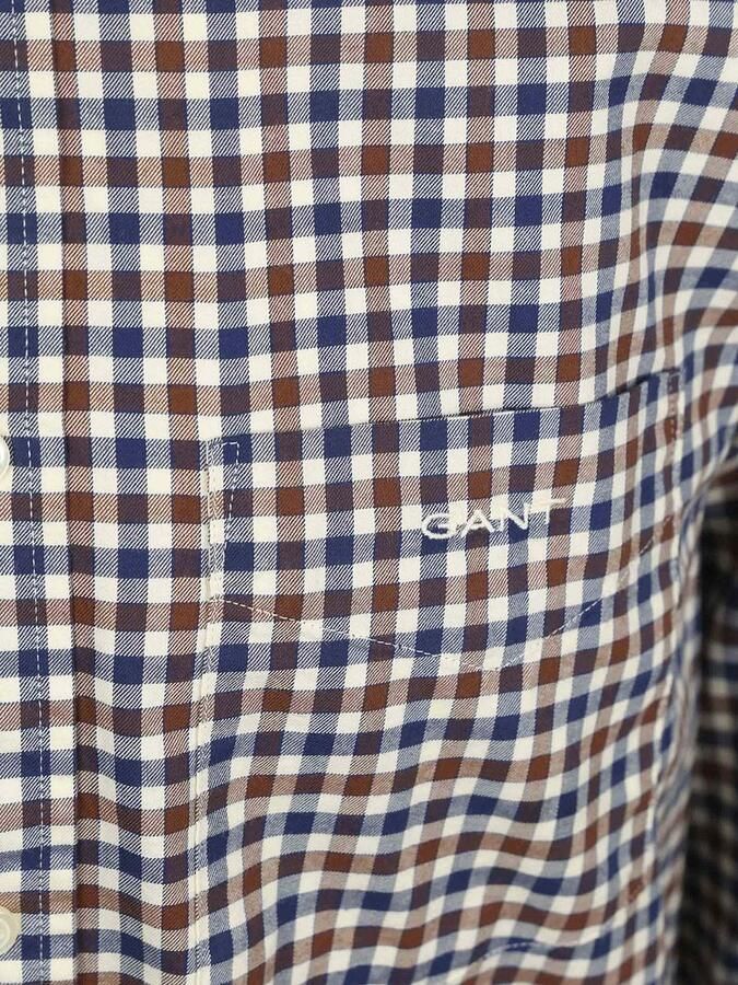 Gant Overhemd Lange Mouw Casual Overhemd Twill Ruit Bruin - Foto 4