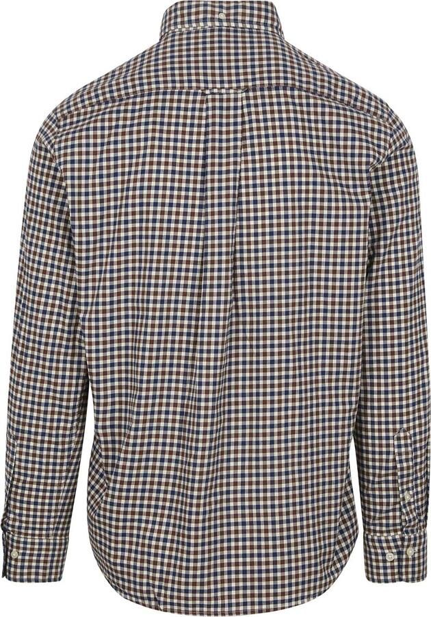Gant Overhemd Lange Mouw Casual Overhemd Twill Ruit Bruin - Foto 6
