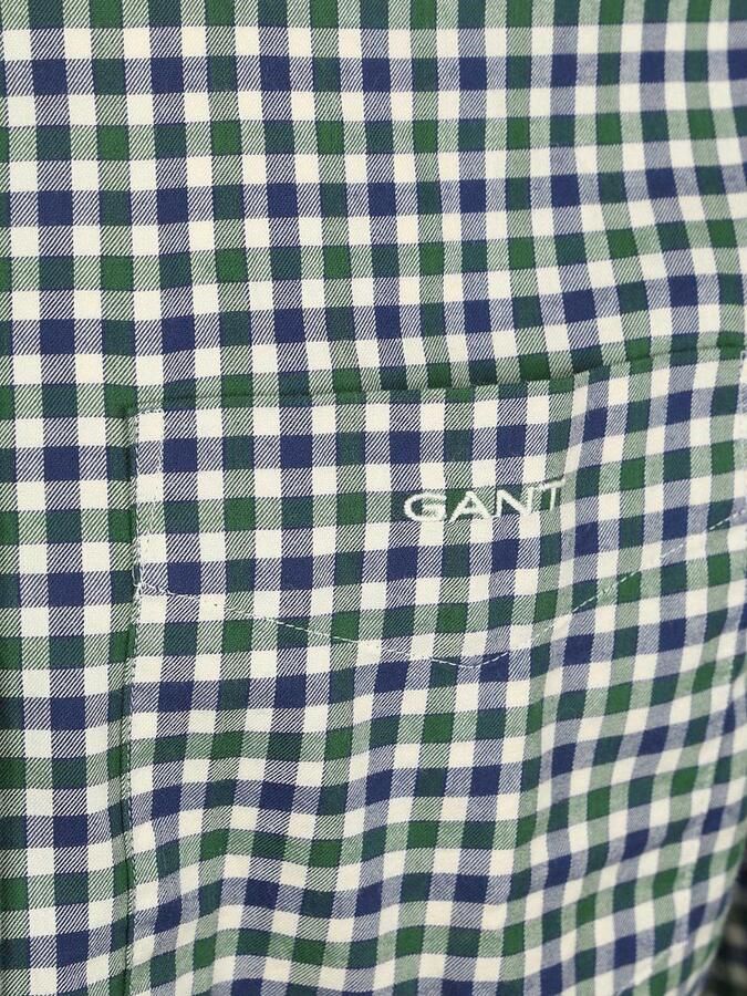Gant Casual Overhemd Twill Ruit Groen - Foto 2