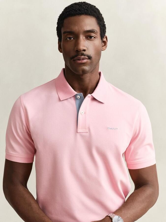 Gant Poloshirt REG CONTRAST PIQUE SS RUGGER met contrastkleurige inzetten - Foto 4