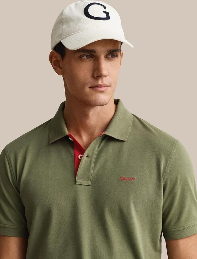 Gant Contrast Piqué Poloshirt Herb Groen - Foto 3