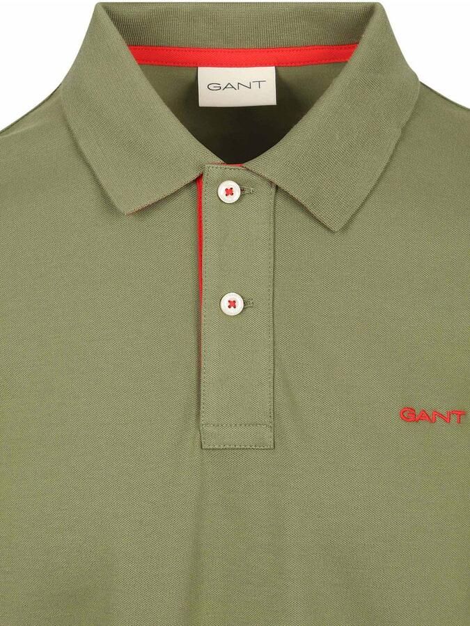 Gant Contrast Piqué Poloshirt Herb Groen - Foto 4