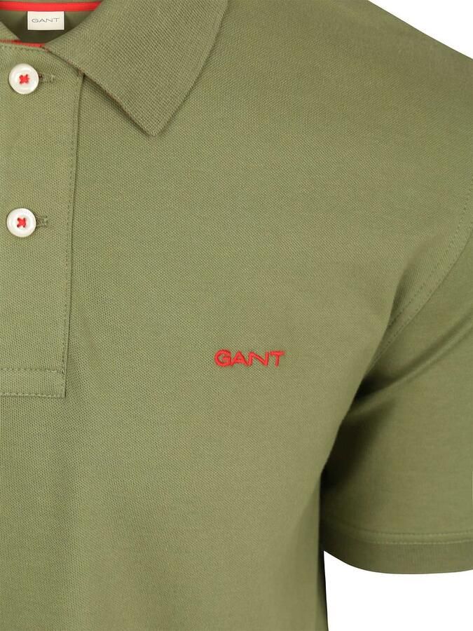 Gant Contrast Piqué Poloshirt Herb Groen - Foto 5