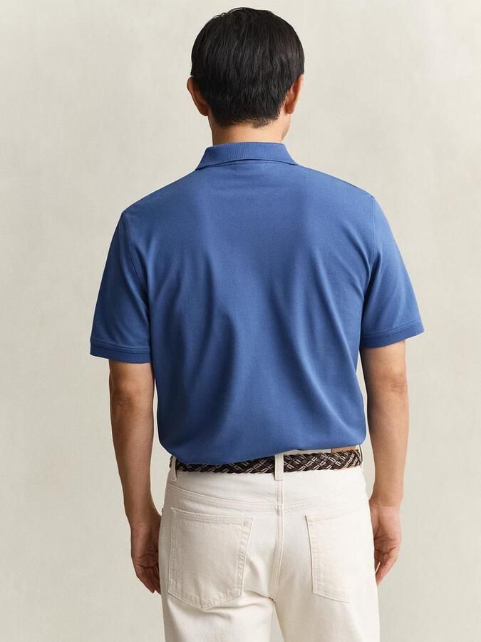 Gant Polo Shirt Korte Mouw Contrast Piqué Poloshirt Vintage Blauw - Foto 7