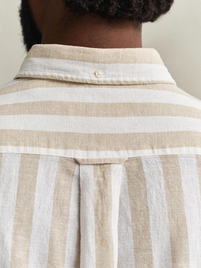 Gant Cotton Linen Overhemd Streep Beige - Foto 3