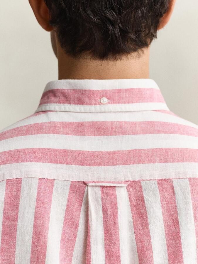 Gant Cotton Linen Overhemd Streep Roze - Foto 2