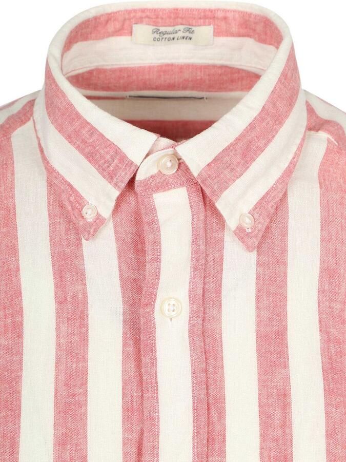 Gant Cotton Linen Overhemd Streep Roze - Foto 4