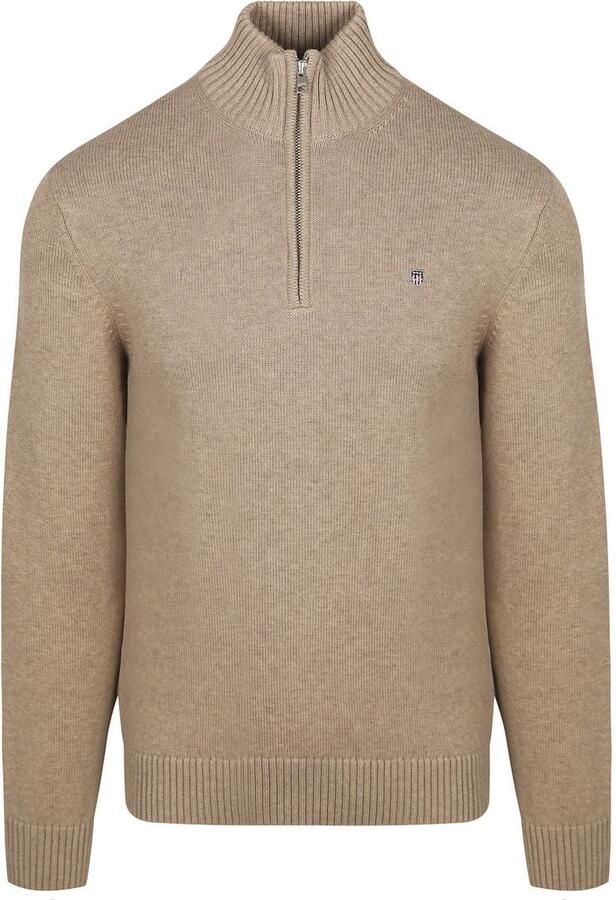 Gant Schipperstrui CASUAL COTTON HALFZIP met geborduurd grafisch logo op de borst - Foto 2