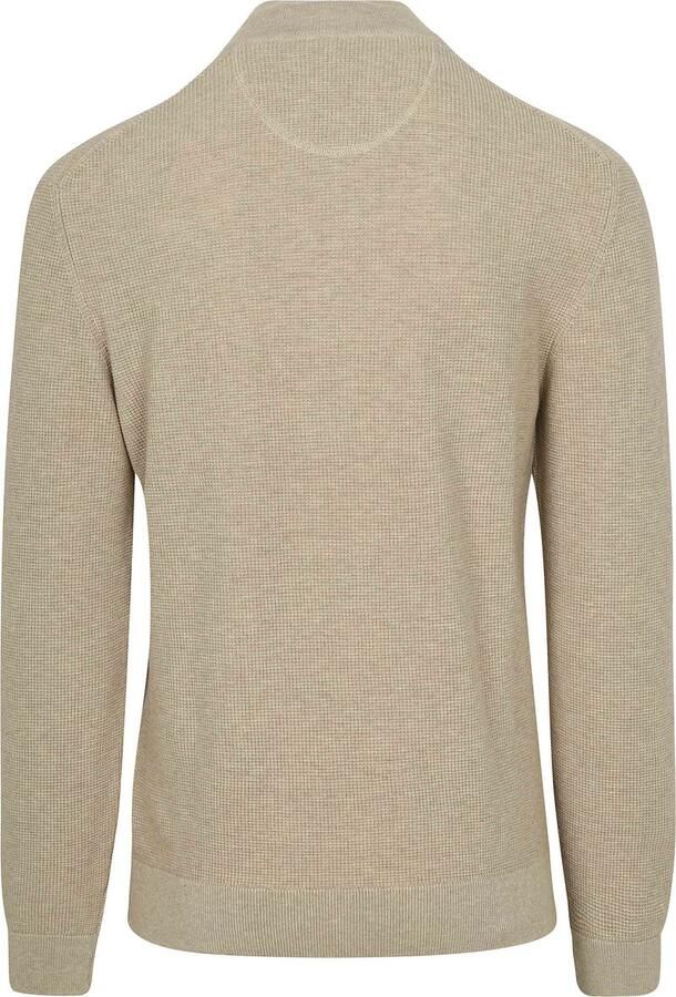 Gant Half Zip Trui Micro Textured Beige - Foto 2