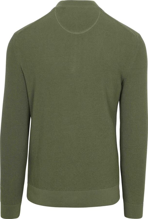 Gant Half Zip Trui Micro Textured Groen - Foto 2