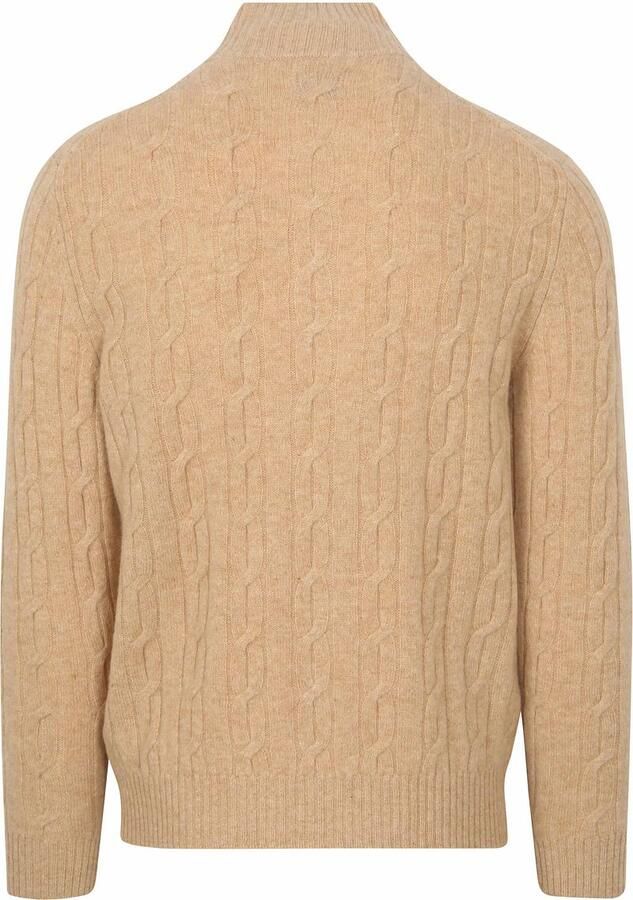 Gant Halfzip Lamswol Trui Cable Beige - Foto 4