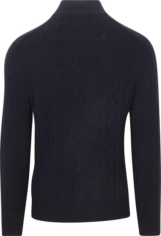 Gant Halfzip Lamswol Trui Cable Navy - Foto 4
