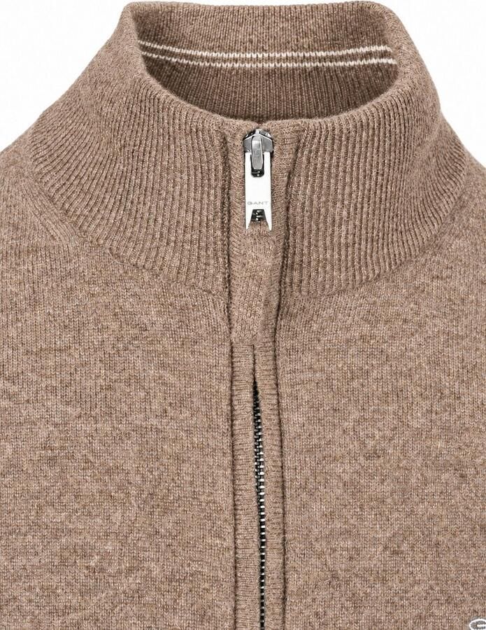 Gant Sweater Halfzip Lamswol Trui Camel - Foto 2
