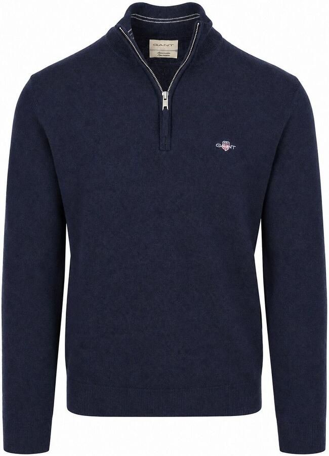 Gant Halfzip Lamswol Trui Navy