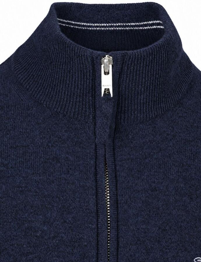 Gant Halfzip Lamswol Trui Navy - Foto 2