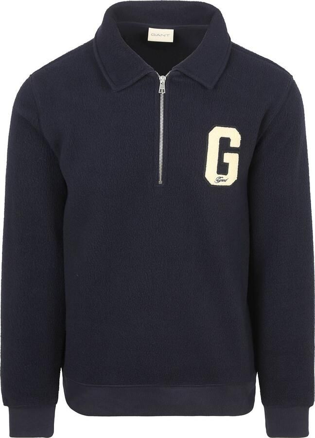 Gant Halfzip Trui Fleece Navy - Foto 2