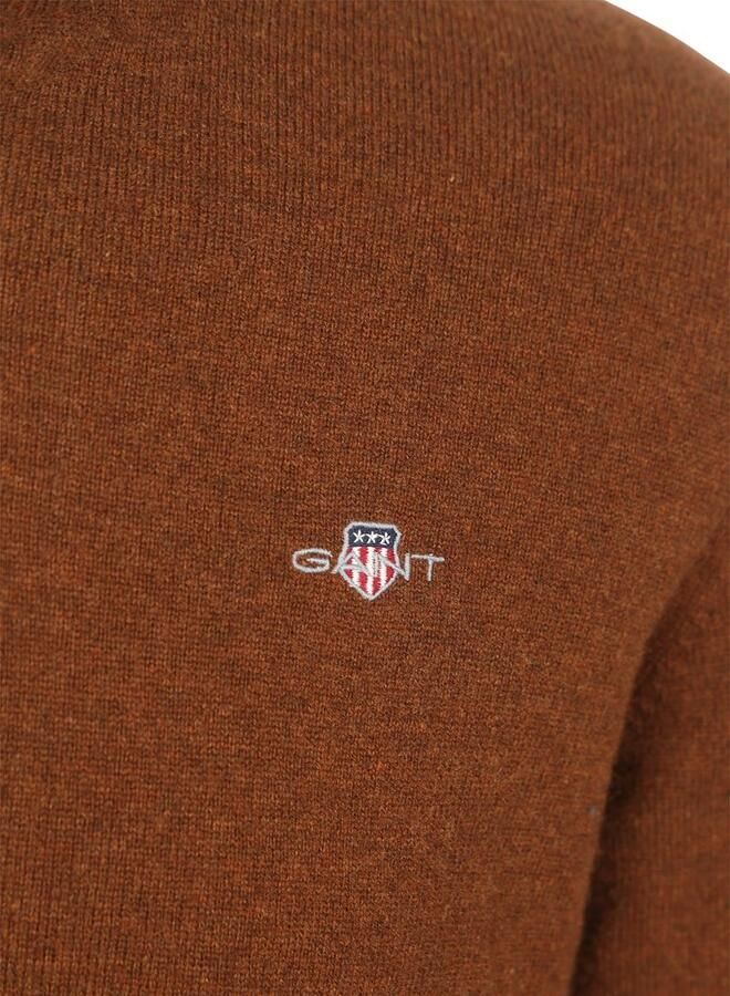 Gant Halfzip Wol Trui Logo Bruin - Foto 2