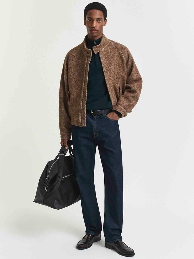 Gant Regular fit pullover in gebreide look van zuiver lamswol - Foto 3