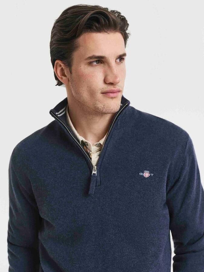 Gant Regular fit pullover in gebreide look van zuiver lamswol - Foto 3