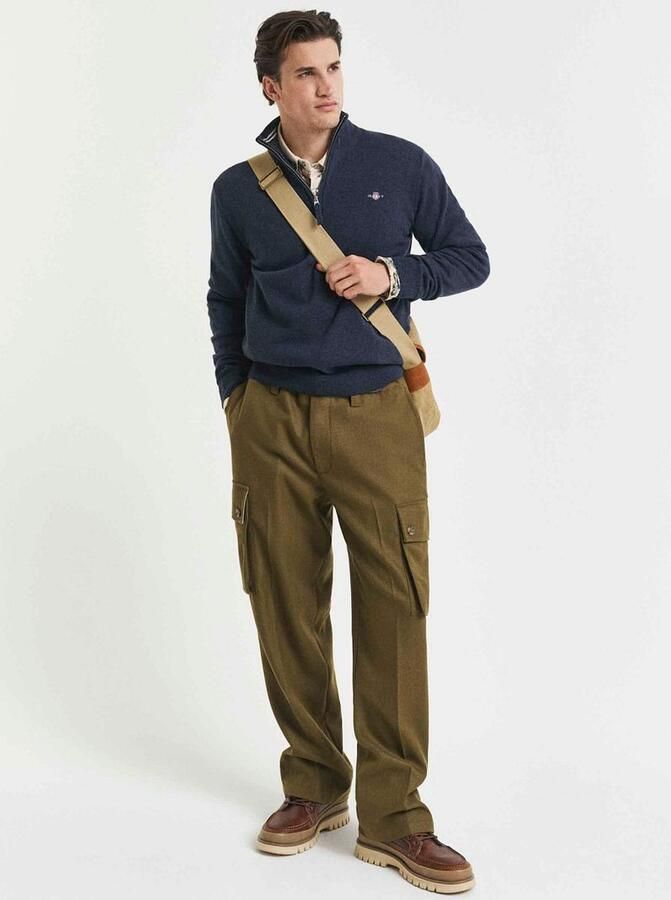 Gant Regular fit pullover in gebreide look van zuiver lamswol - Foto 6