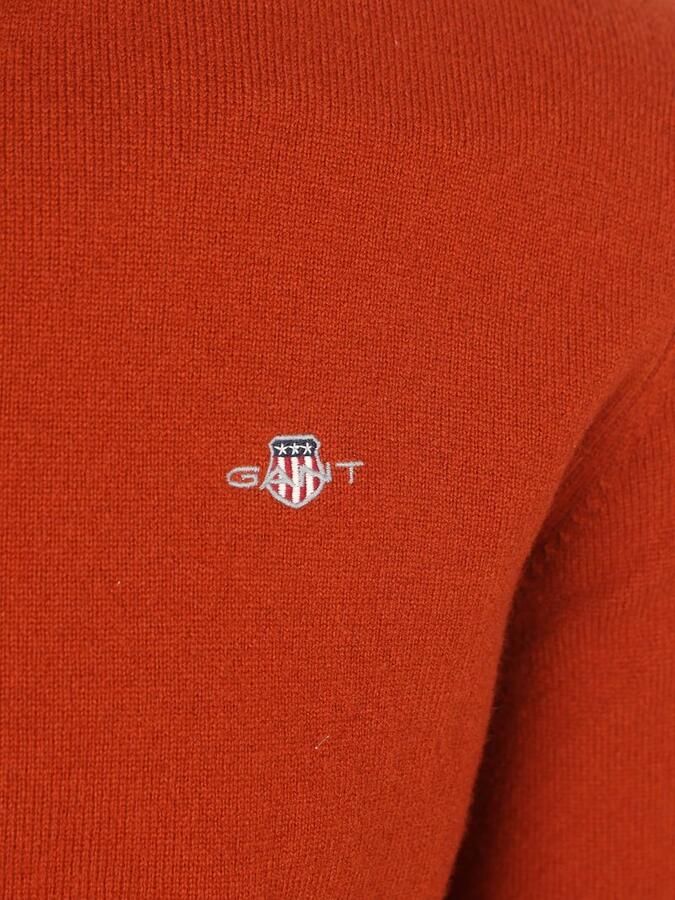 Gant Halfzip Wol Trui Logo Rust