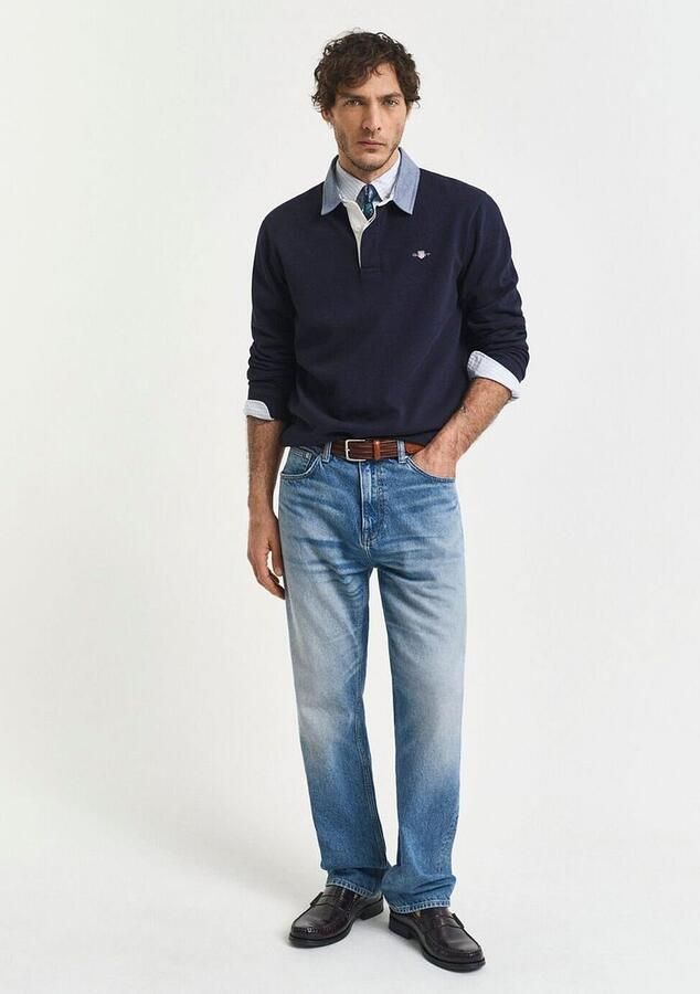 Gant Polo Shirt Lange Mouw Regular Chambray Heavy Rugger poloshirt met lange mouwen - Foto 4