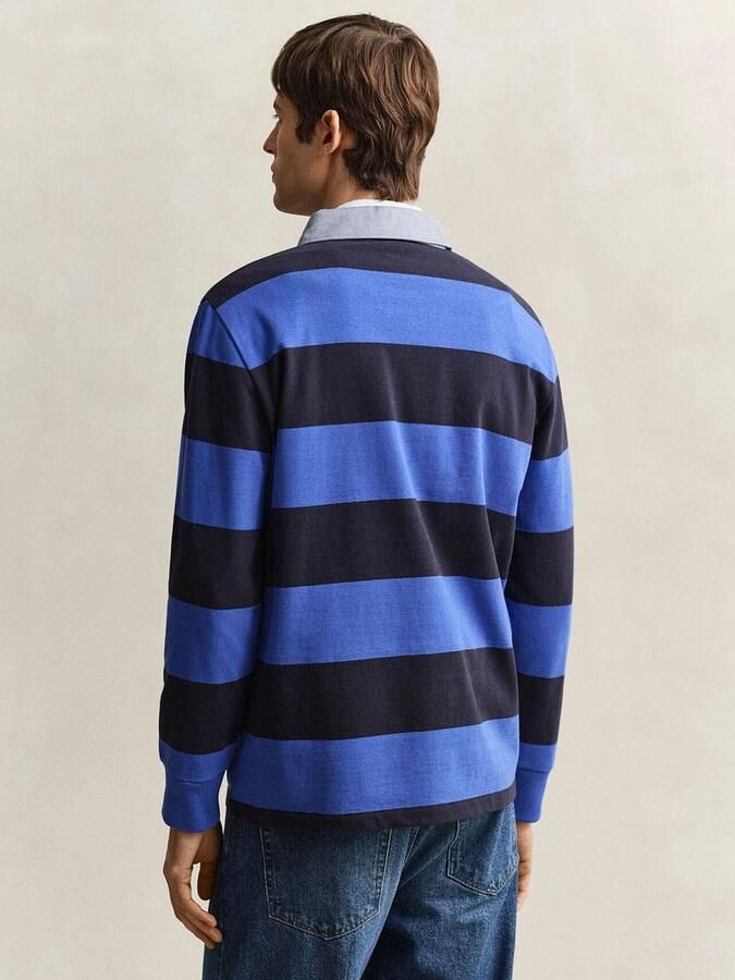 Gant Heavy Rugger Shield Polo Streep Navy Royal Blue - Foto 4