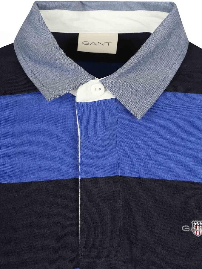 Gant Heavy Rugger Shield Polo Streep Navy Royal Blue - Foto 2