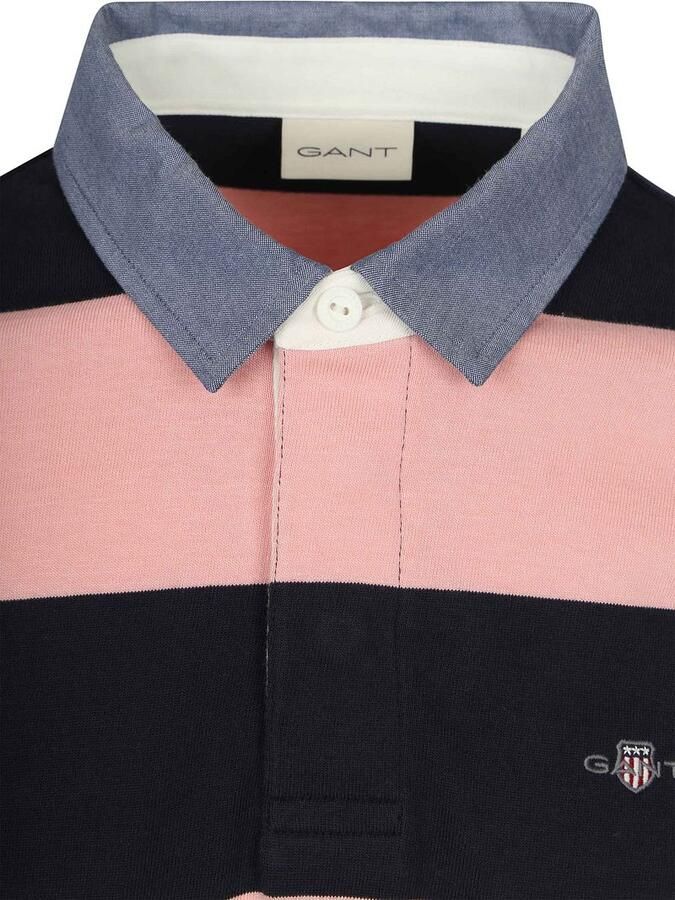 Gant Heavy Rugger Shield Polo Streep Navy Roze - Foto 4