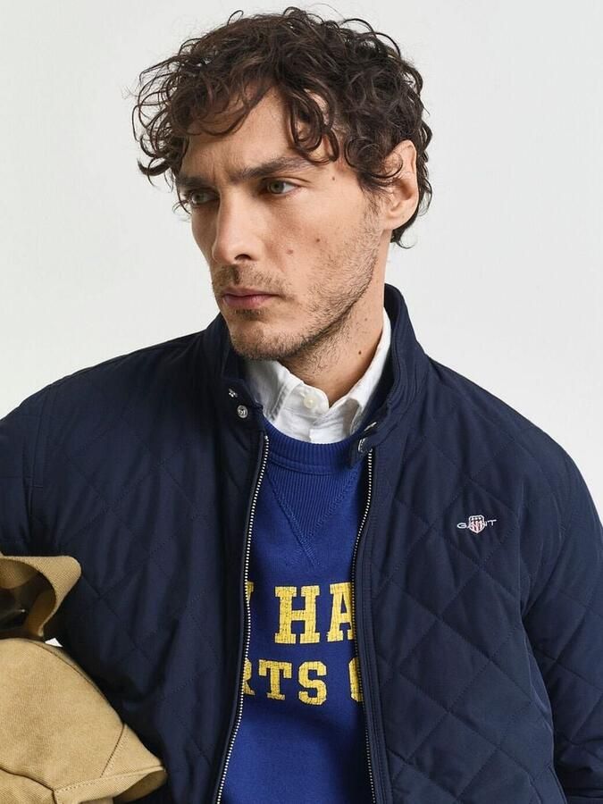 Gant Blauwe Jas met Gerecyclede Polyester Voering Blue Heren
