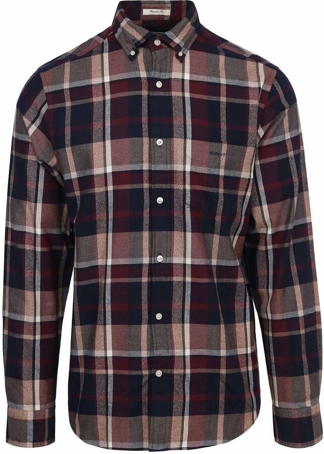 Gant Overhemd Lange Mouw Jaspé Overhemd Ruiten Bordeaux - Foto 3