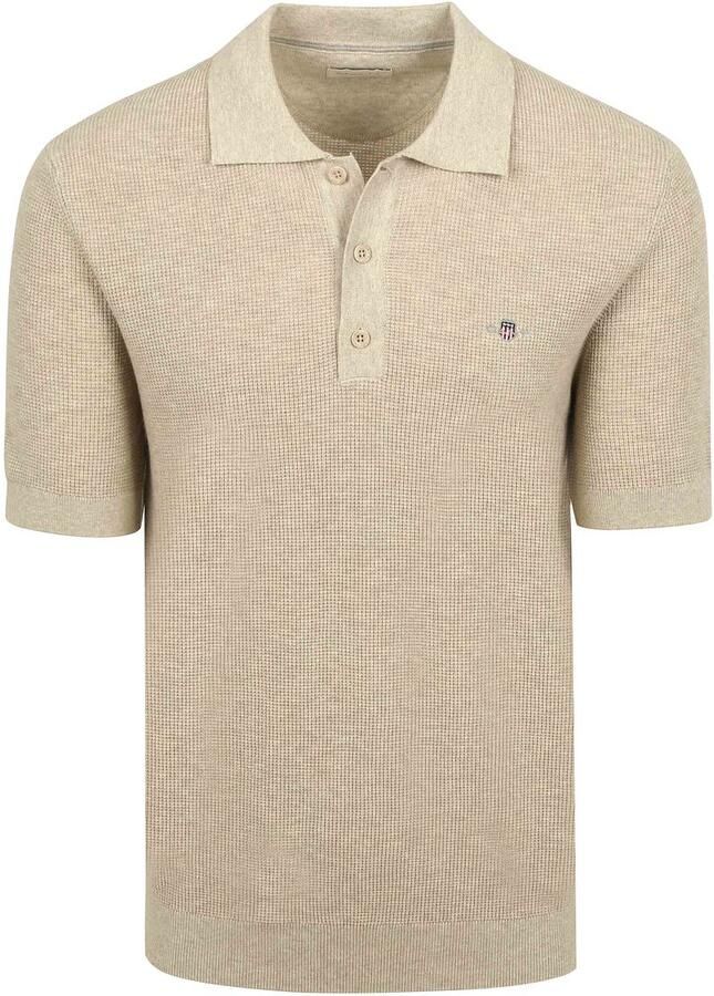 Gant Knitted Poloshirt Beige