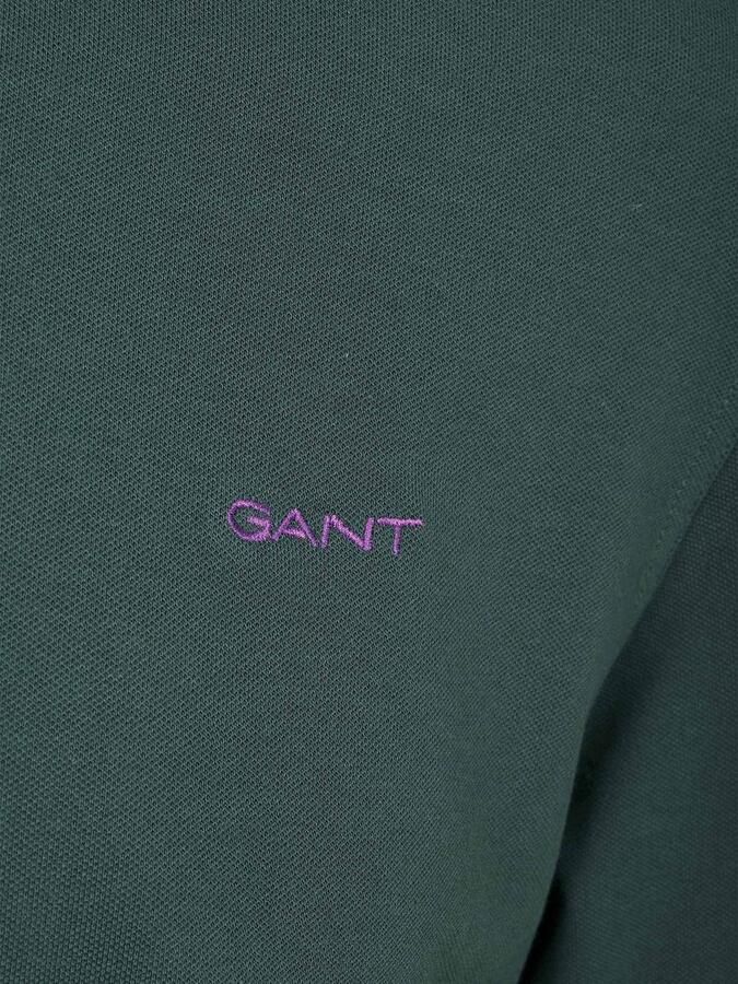 Gant Longsleeve Contrast Piqué Poloshirt Tartan Groen