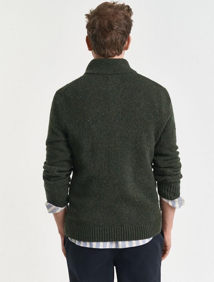 Gant Mocker Pullover Wool Blend Donkergroen - Foto 2
