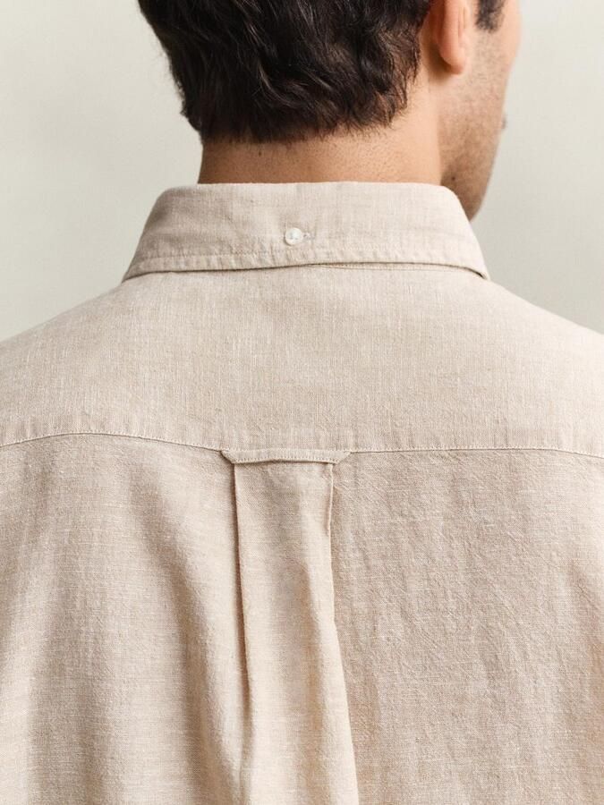 Gant Overhemd Cotton Linen Beige - Foto 2