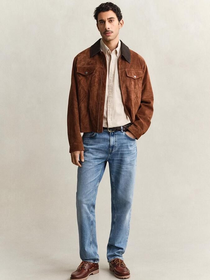 Gant Overhemd Cotton Linen Beige - Foto 4