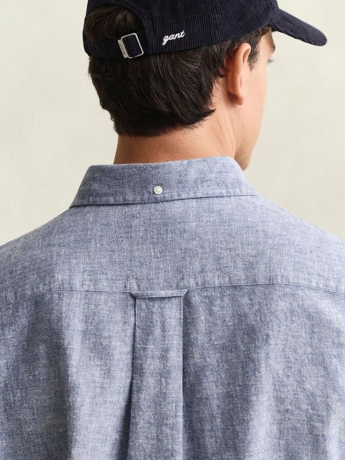 Gant Overhemd Cotton Linen Blauw - Foto 2
