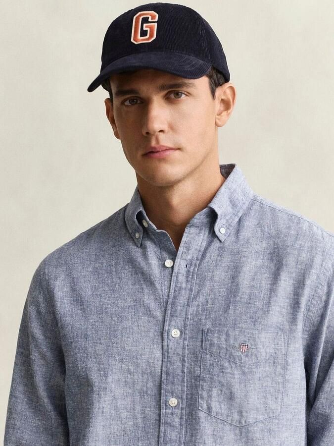 Gant Overhemd Cotton Linen Blauw - Foto 3